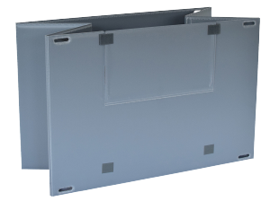 plastic pallet box sleeve with m-fold and load door