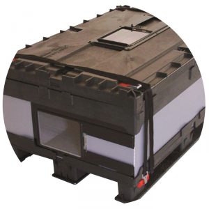 plastic gaylord box with multifunctional frame